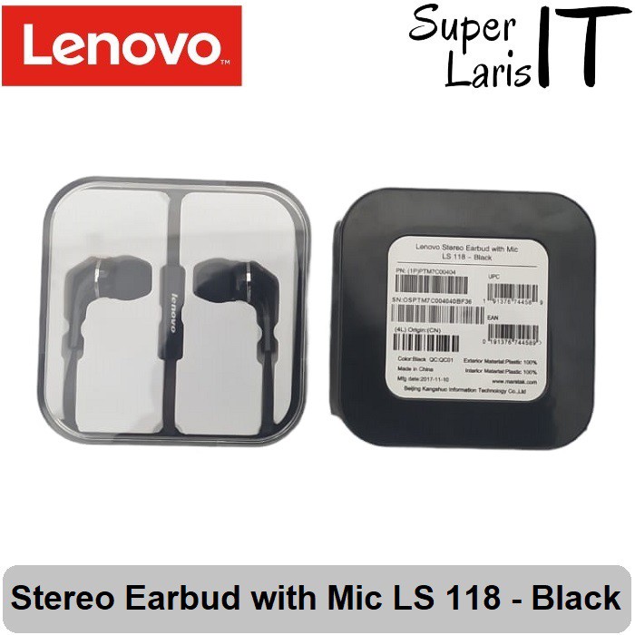 Lenovo Stereo Earbud with Mic LS 118 - Headset