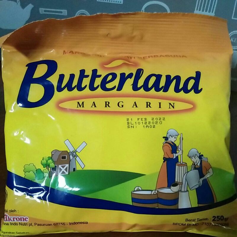 

Enak!!! Butterland Margarin serbaguna 250 gr/Olesan/Cake/Kue Kering/Roti