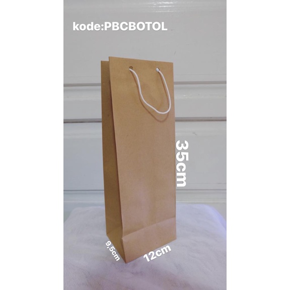 

PAPERBAG COKLAT BOTOL SIZE 12X9X35CM CUSTOM SABLON SNACK HAMPERS HAJATAN ULTAH BRAND TOKO OLSHOP