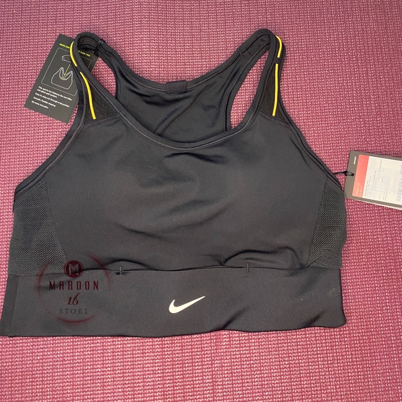 Nike Sport Bra Swoosh Icon Clash Padded Hitam High Impact Bra