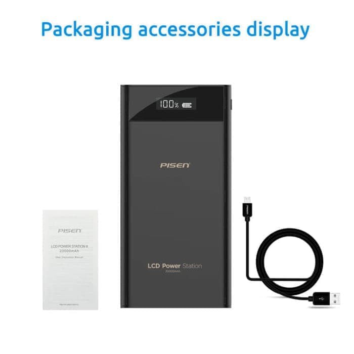 Pisen LCD Power Bank Station 20000mAh Powerbank 20000 Mah