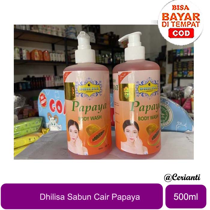 SABUN PAPAYA PEPAYA CAIR 500 ML DHILISA BY CHERRY SHOP BUKAN RDL Cerianti