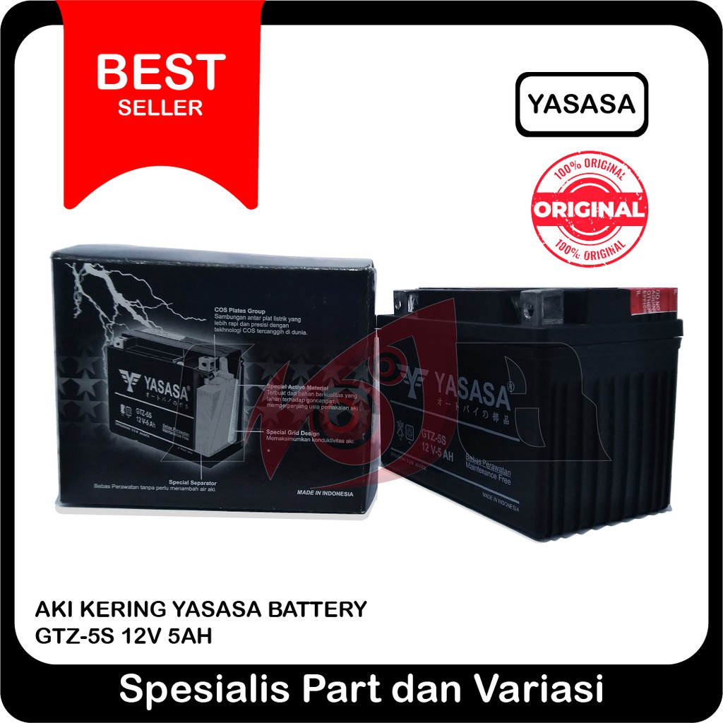 Aki Kering Yasasa Kayaba Battery GTZ-5S 12v 5Ah Universal Banyak Motor Bisa Pakai