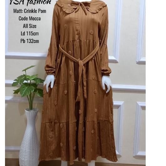 Muraaaahh.. YSA fashion Midi Dress Crinkle Midi Dress Muslim Midi Dress Polos Midi Dress Pom Pom