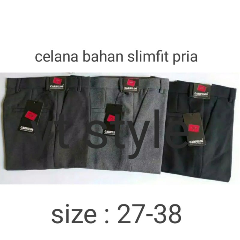 celana bahan pria / celana kantor pria / celana kerja pria / celana formal pria / celana slimfitpria