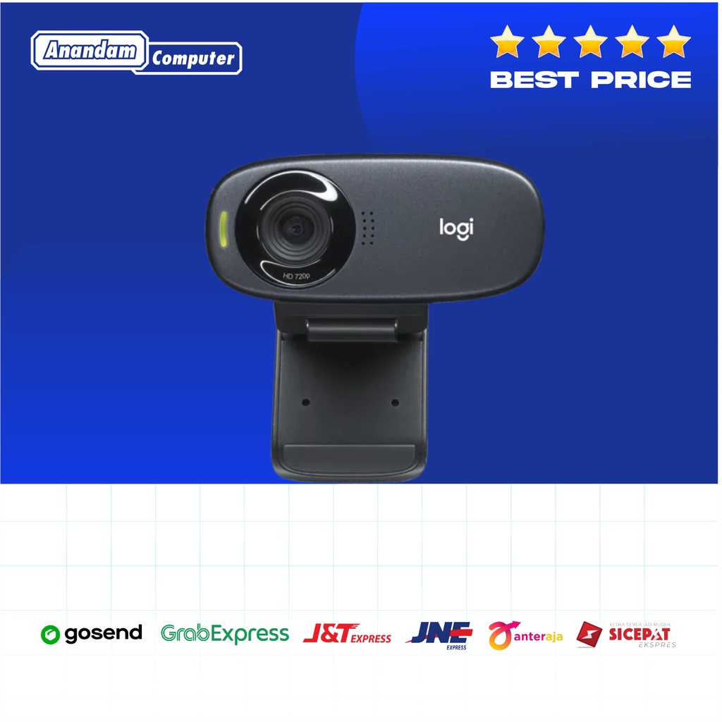 Logitech C310 Webcam HD 720p dengan Mikrofon Noise-Reducing