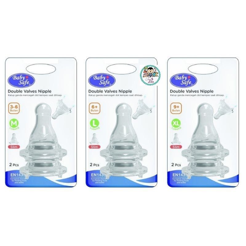 Baby Safe Dot Bayi isi 2 pcs Nipple Slim Neck