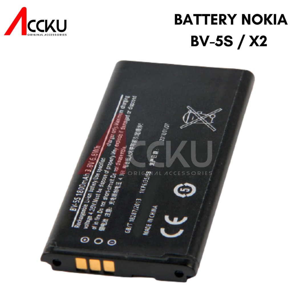 Jual BATTERY BATERAI NOKIA BV-5S / X2 ANDROID ORIGINAL 100% | Shopee ...