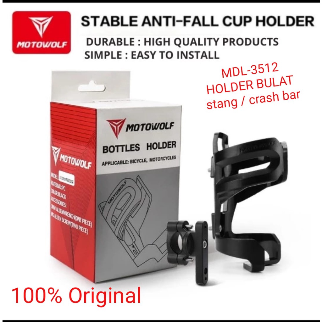 Holder Botol Minum sepeda Motor Motowolf bottles holder stang MDL3512