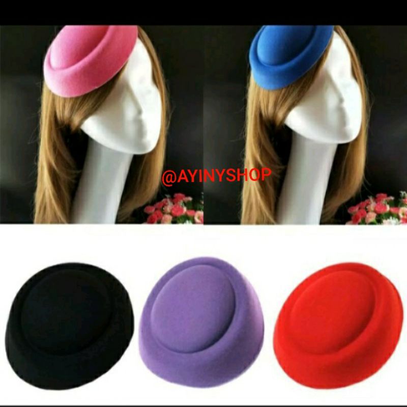 Topi Fascinator Polos (B)-Topi Polos Bahan Dasar