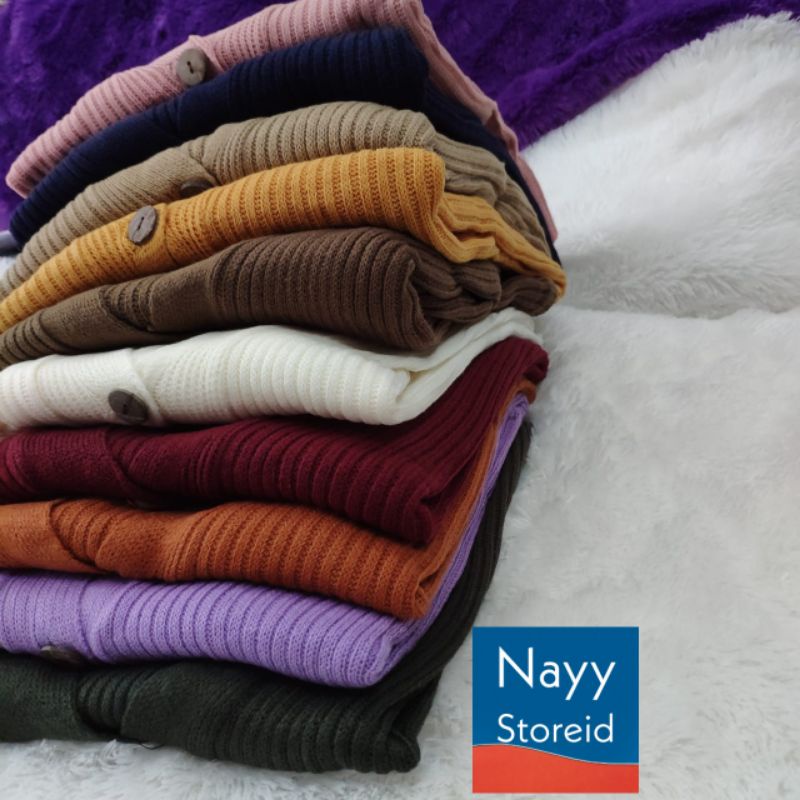 Cardy Cardigan Rajut Crop Basic Outerwear Wanita Kancing Batok  Terbaru 2022 Bahan Rajut Halus Premium Allsize-Random