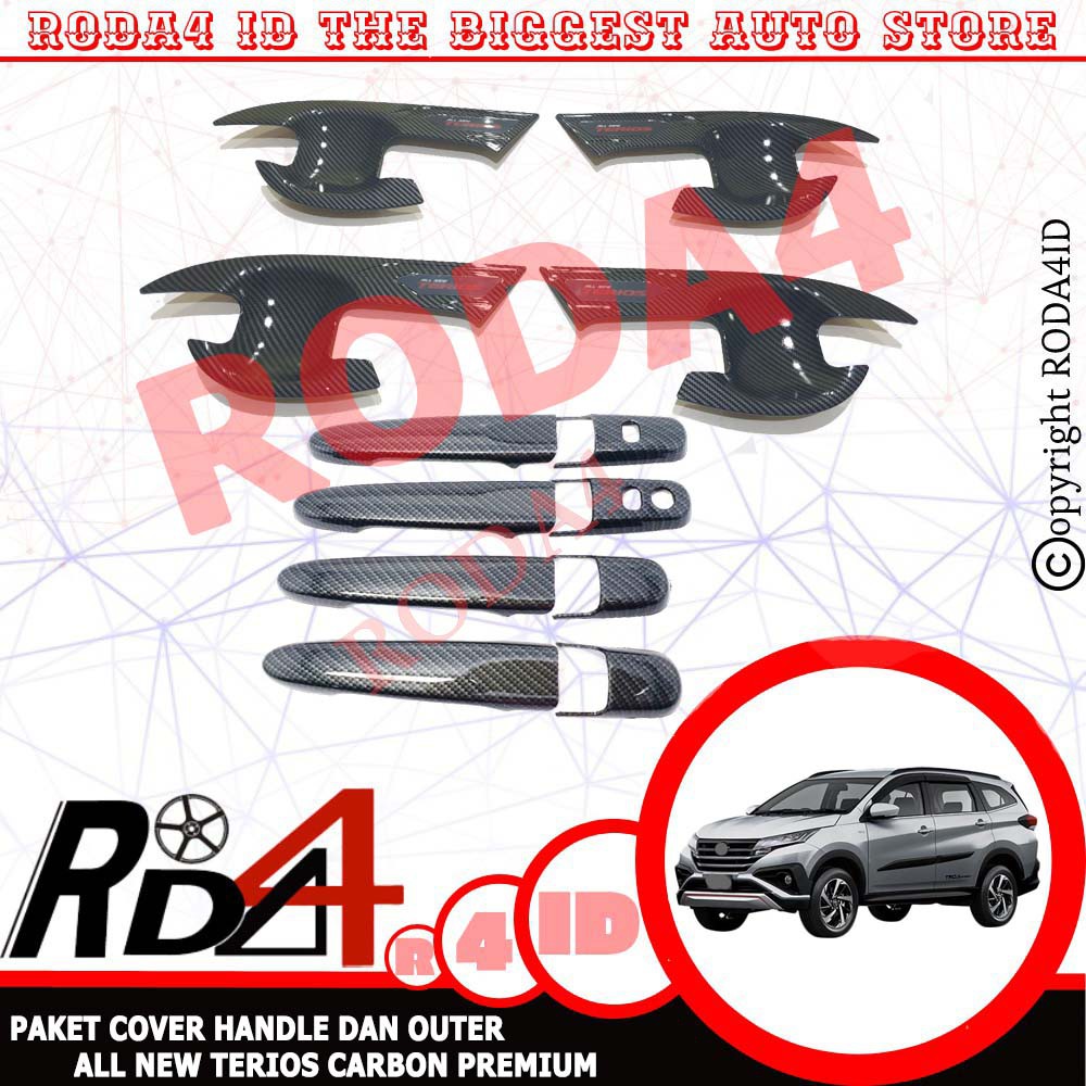 Paket Outer Handle Dan Cover Handle All New Terios 2018 Carbon Premium