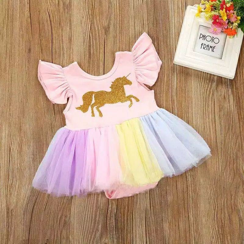 Ready Dress baby Girl Unicorn Dress tutu unicorn 12-18m import quality