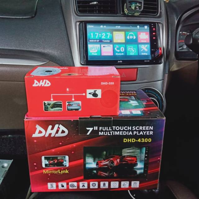 Headunit DHD-4300 Fullglass Universal + kamera mundur DHD