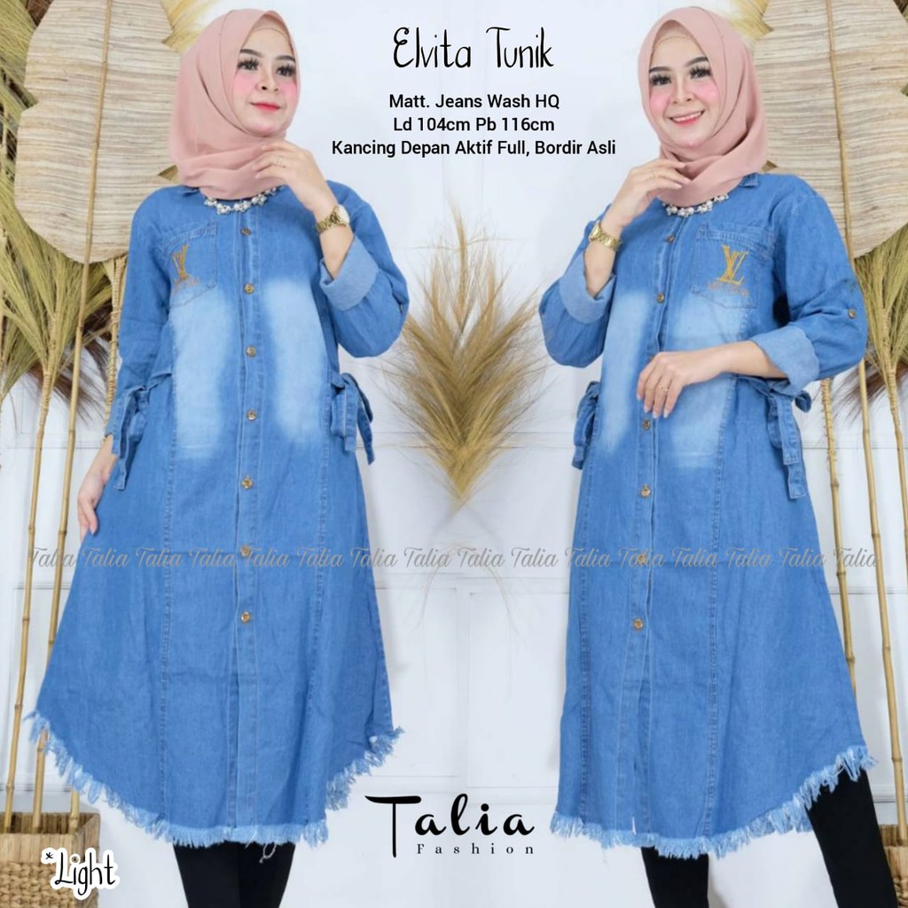 DETA LONG TUNIK ELVITA RAWIS JEANS MUSLIM KEKINIAN GBM