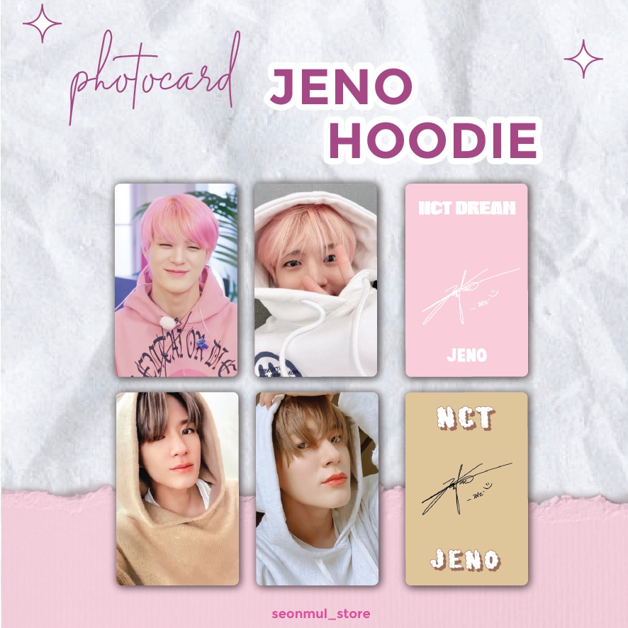 RARE!! PHOTOCARD PC JENO HOODIE / PHOTOCARD PC JENO HOODIE COKLAT / PHOTOCARD PC JENO HOODIE PUTIH / PHOTOCARD PD JENO HOODIE PINK