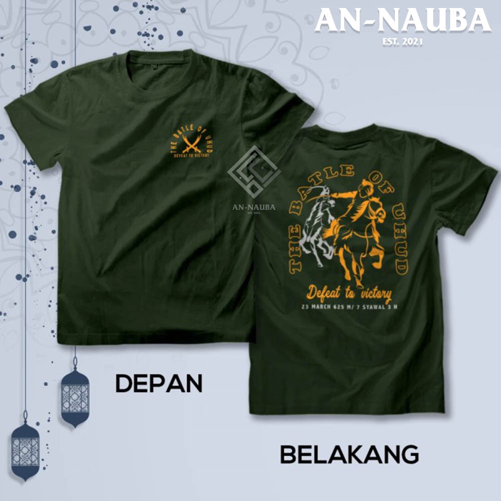 Kaos Dakwah Islami Sahabat Nabi / PERANG UHUD TSHIRT / Baju Distro Santri Muslim Trendy [AN-6340]-2