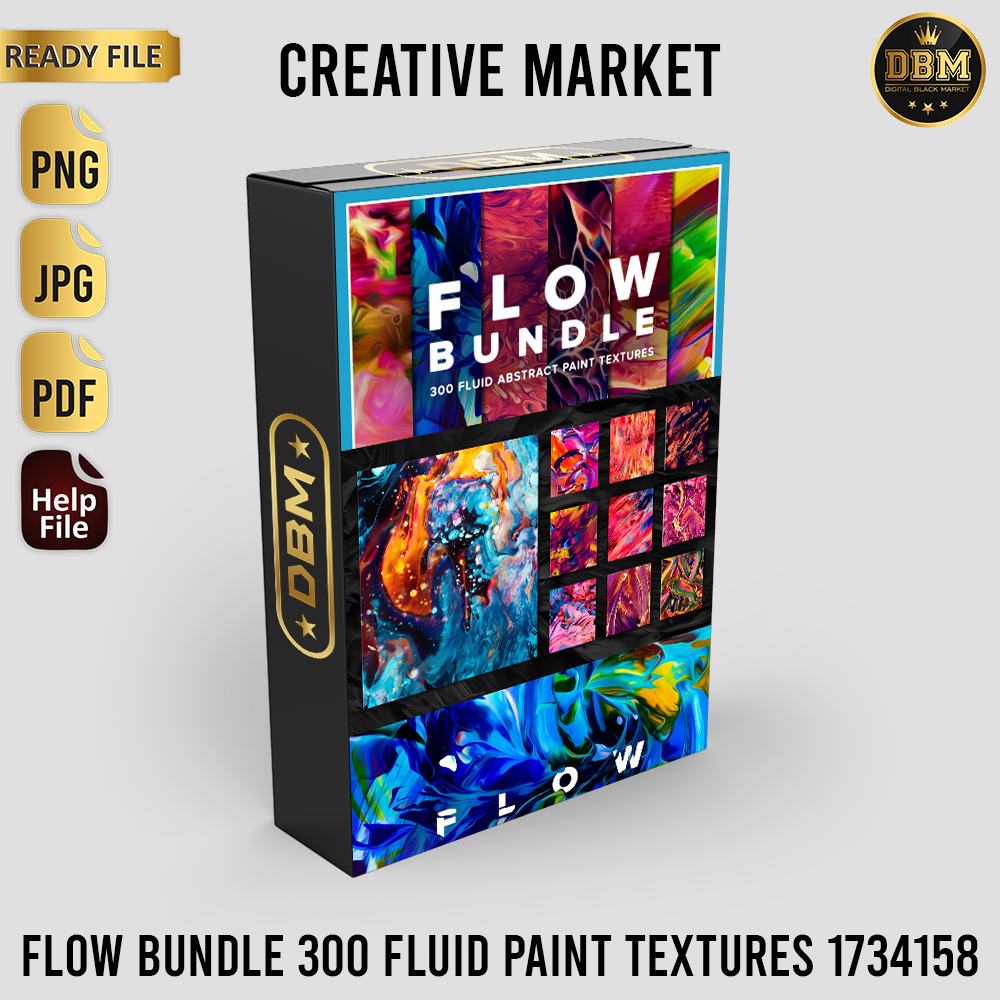 Flow Bundle 300 Fluid Paint Textures - JPEG Ultra HD
