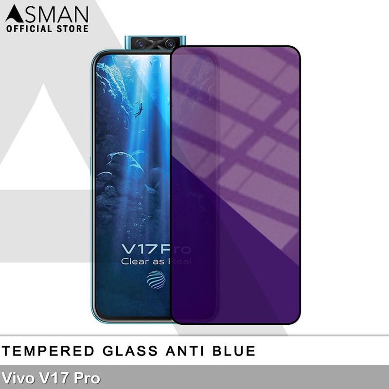 Tempered Glass Blue Light Full Lem VIVO V17 Pro Anti Radiasi Screen Protector