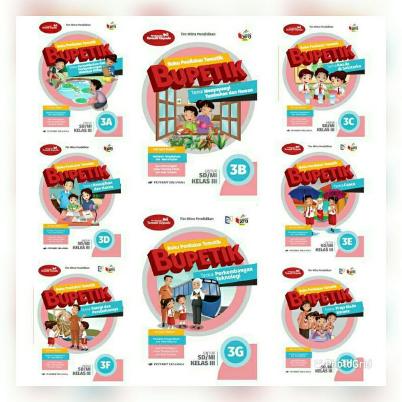 BUKU SOAL PENILAIAN TEMATIK BUPETIK SD KELAS 3A 3B 3C 3D 3E 3F 3G 3H ERLANGGA
