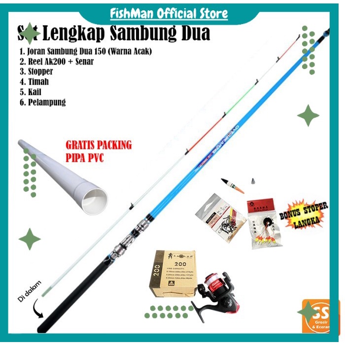 COD Set Joran Pancing Tegek Kolong Sambung 150 Import