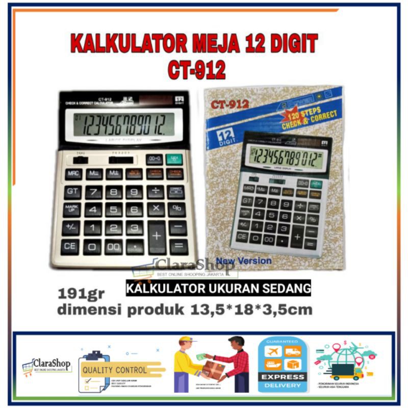 

Kalkulator CT-912 12 Digit Kalkulator Sedang murah harga grosir