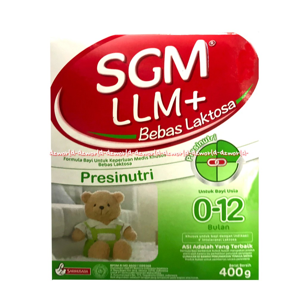 SGM LLM+ Bebas Laktosa 400gr 0-12 Bulan Susu Bayi Formula LLM Hijau