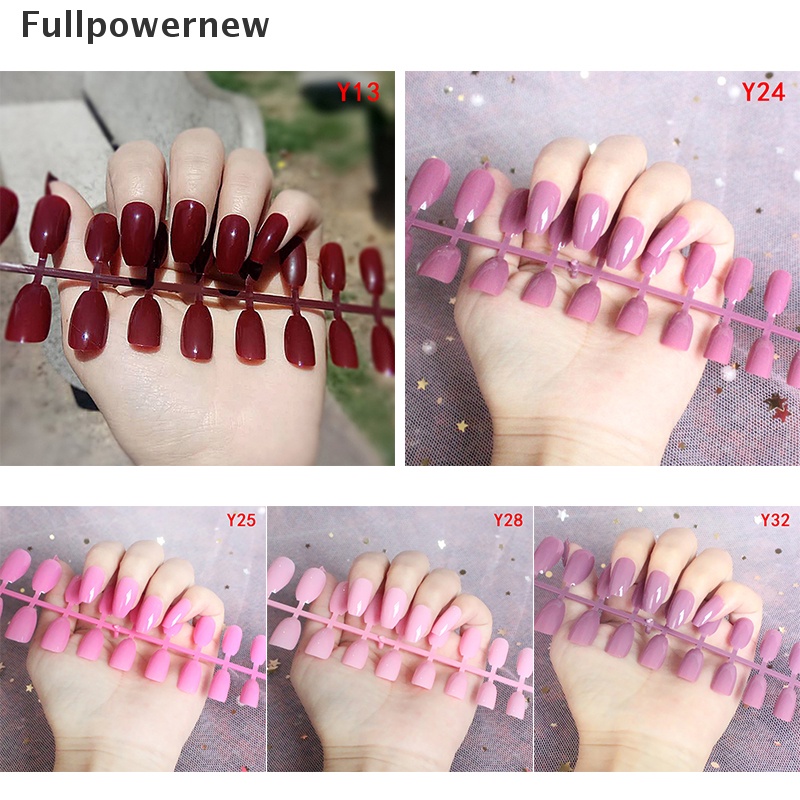 [FULL] 24Pcs Fashion False  Nails Acrylic Gel Full French Fake Nails Art Tips Tool