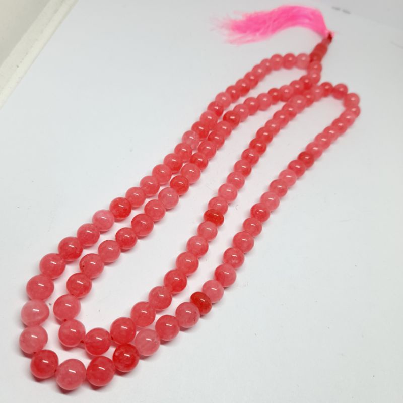 TASBIH BATU PINK ROSE 8MM 99 BUTIR