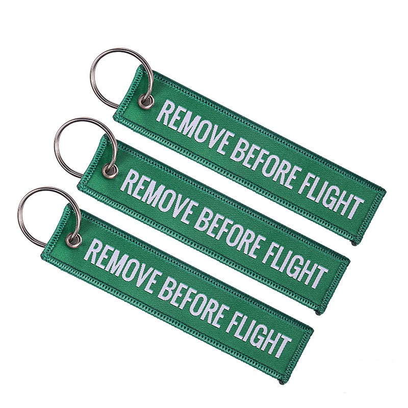 Hbid Glory Gantungan Kunci Bordir Tulisan Remove Before Flight Bahan Polyester Ukuran 13x3cm