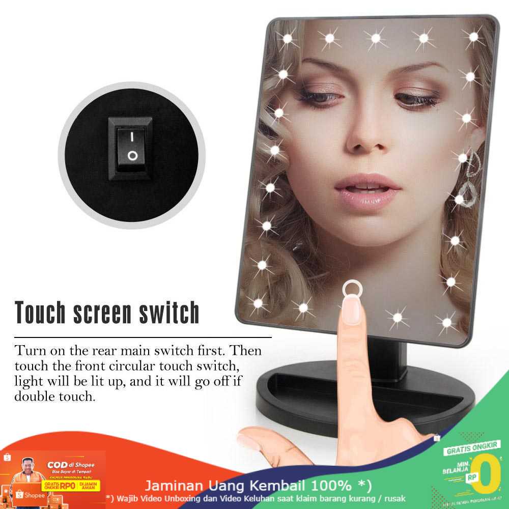 (BISA COD) RVOSTR  Cermin Makeup Mirror 22 LED Light - A3106