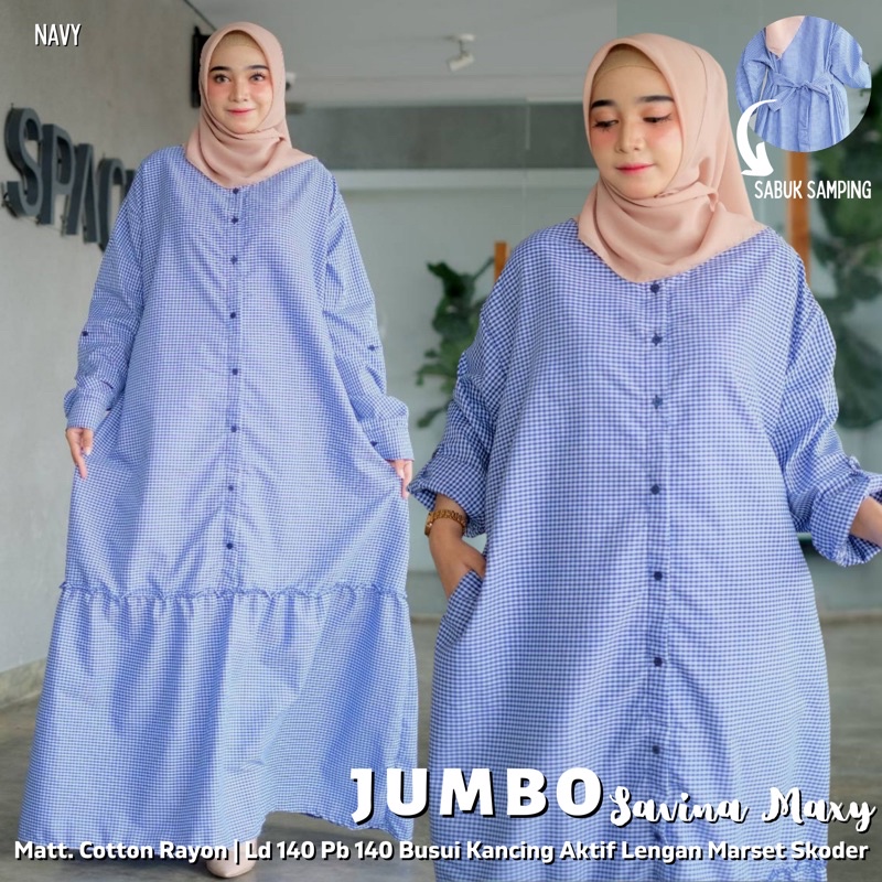 ￼Gamis Kotak-Kotak Muslimah Terbaru SAVINA Maxy by KAREEN_ Original Solo