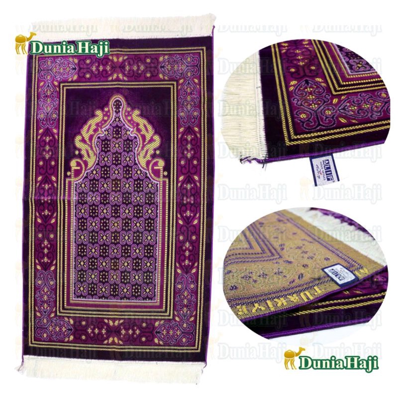 SAJADAH TURKY MERK ALIF GOLD SPIGEL MURAH