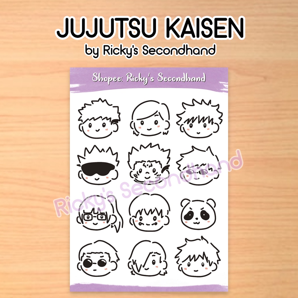 Jual Jujutsu Kaisen Sticker Sheet By Rickys Secondhand Stiker Waterproof Anti Air Jjk Chibi 3076