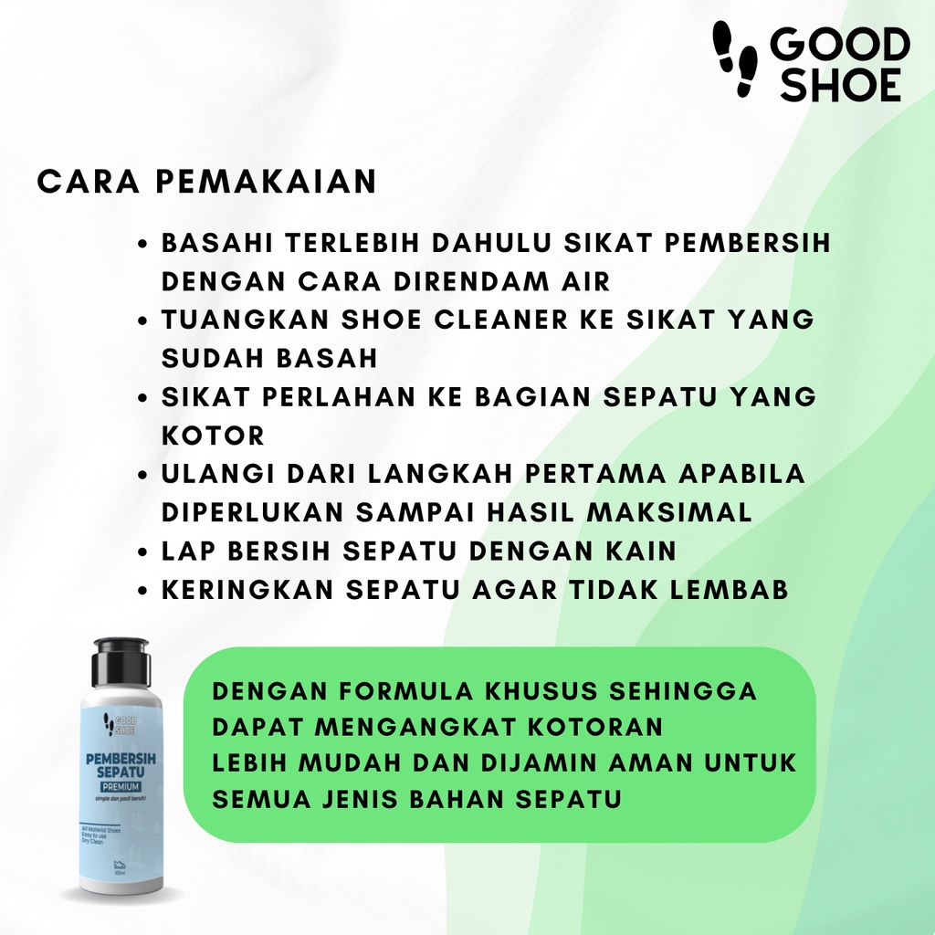 Paket Hemat 2 Botol Good Shoe Shoes Cleaner Kit Pencuci Sepatu Dan Perawatan Sepatu Kotor Noda Lumpur Susah Hilang Sabun Pembersih Sepatu Putih Canvas Kanvas Suede Futsal Bola Sneakers Sabun Cuci Sepatu