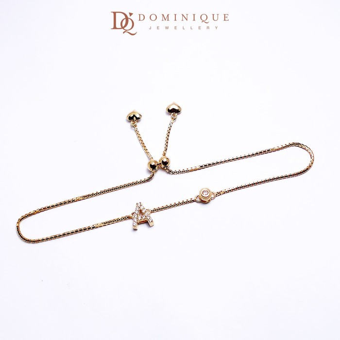 

Dominique Jewellery -Gelang Serut Lotus Inisial A Kadar 375%