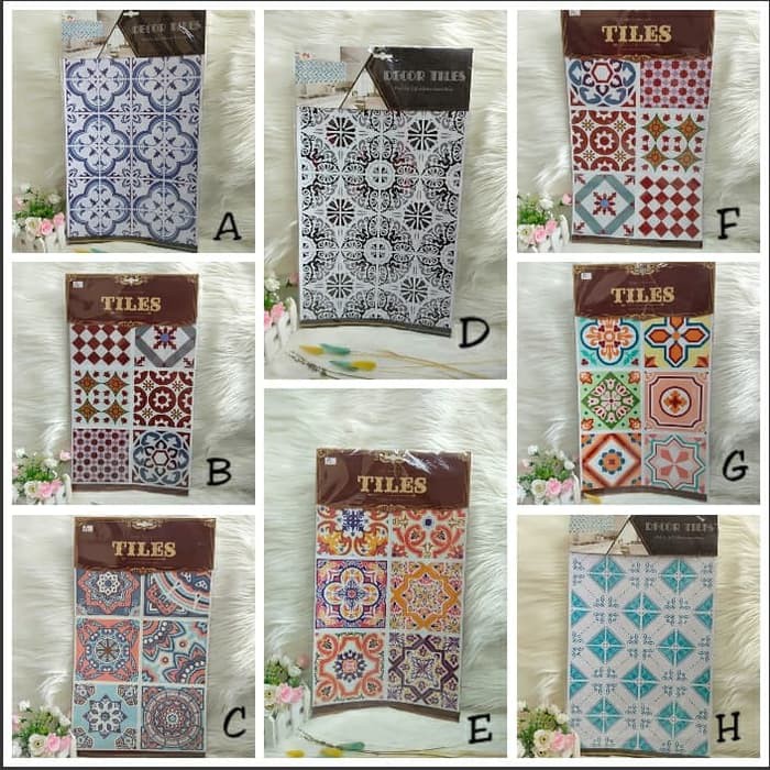 Tegel sticker lantai motif
