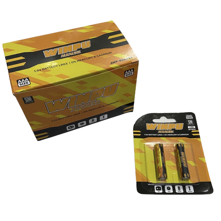 Baterai Alkaline AAA A3 isi 2 PCS 1.5V Battery Kualitas SNI Ultimate Power batu batre batere