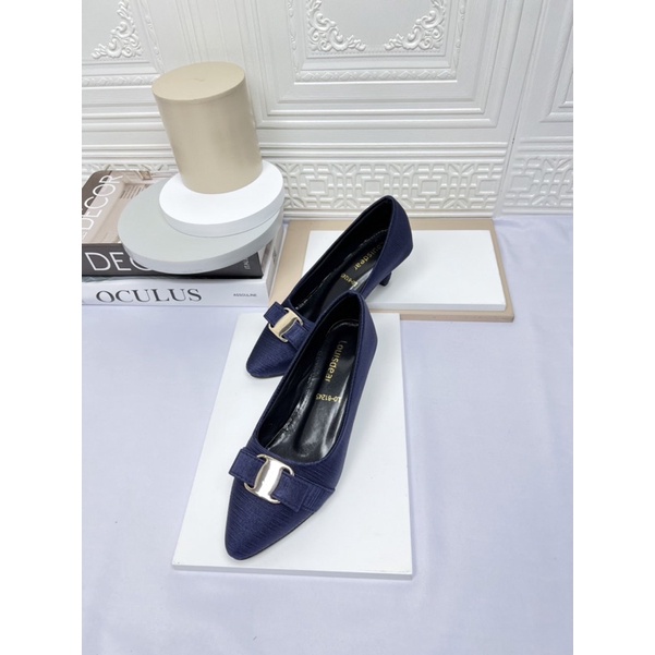 sepatu heel wanita terbaru pesta LOUISDEAR sepatu heel 3 cm bahan satin P94