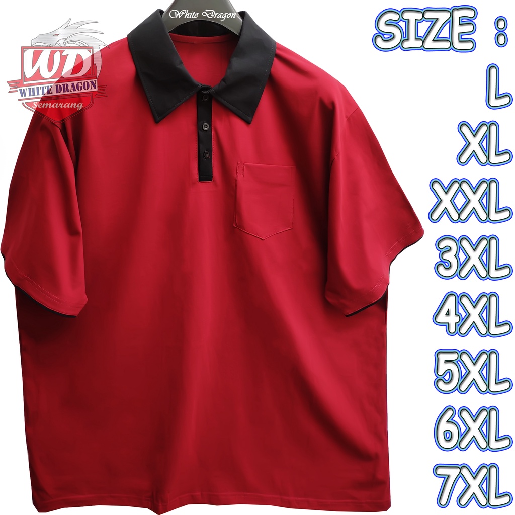 Kaos POLO Big Size 4XL 5XL 6XL 7XL KAOS KERAH polos MAROON kerah HITAM Bigsize JUMBO