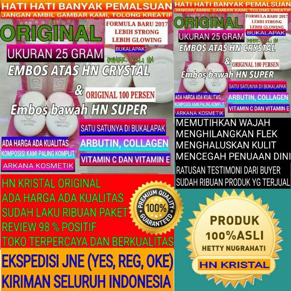 CREAM HN Kristal 20 gram Hetty Nugrahati 100 persen ASLI ORIGINAL EMBOSS