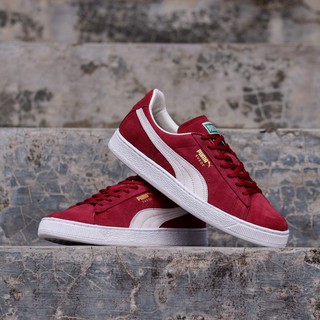  SEPATU  PRIA PUMA  SUEDE CLASSIC MAROON WHITE ORIGINAL 
