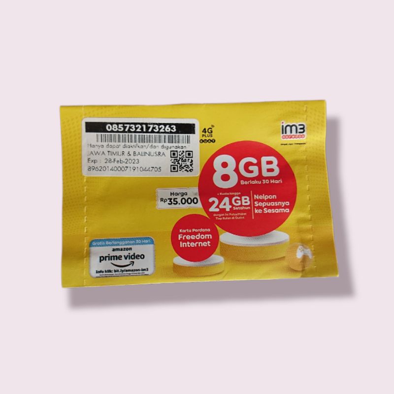Perdana indosat 8gb Full 24jam