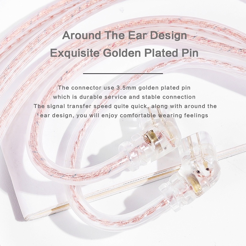 JCALLY PJ2 5N OFC Pink Gold Earphone kabel KZ EDX ZST ZSN ZS10 Pro