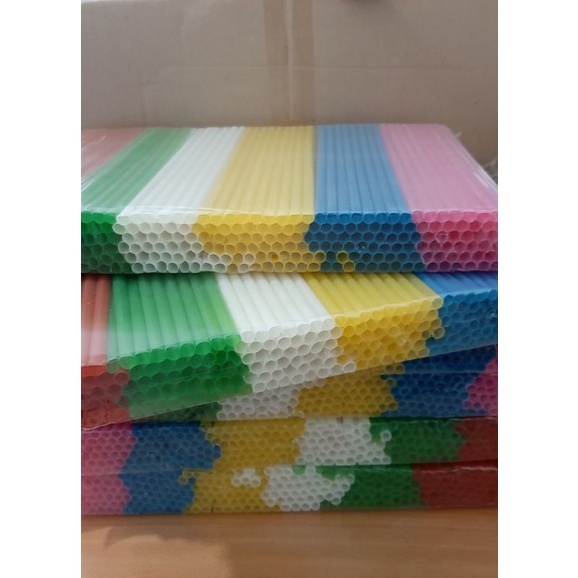 Jual Sedotan Plastik Pelangi Warna Warni Mm Shopee Indonesia