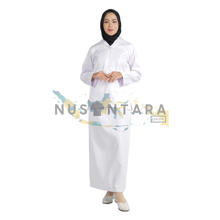 Seragam Pns Putih Wanita Setelan Kemeja Perawat Dokter ROK &amp; CELANA Seragam Profesi Wanita  Baju Dinas Putih Pns