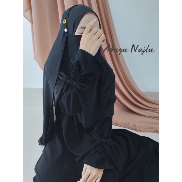 Abaya Bassic Hitam Jetblack Dress Hitam Masturoh Temboro Gamis Hitam Terbaru KAYLA