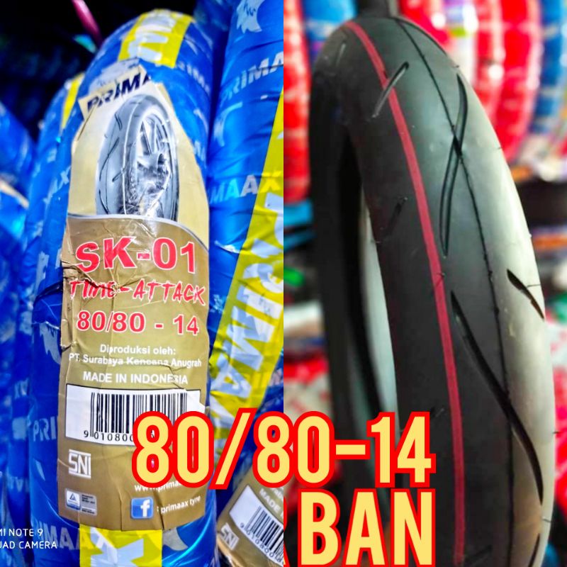 ban motor matic primaax sk01 80/80-14 bukan tubeless ban honda beat vario mio spacy fino spin xeon b