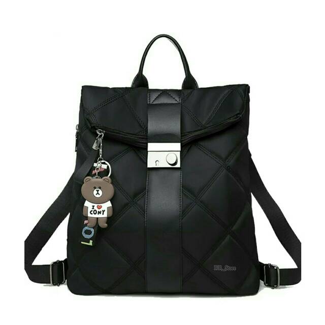 Rully68_Tas Ransel Kunci slot Backpack Wanita Jahit&quot; Multipungsi