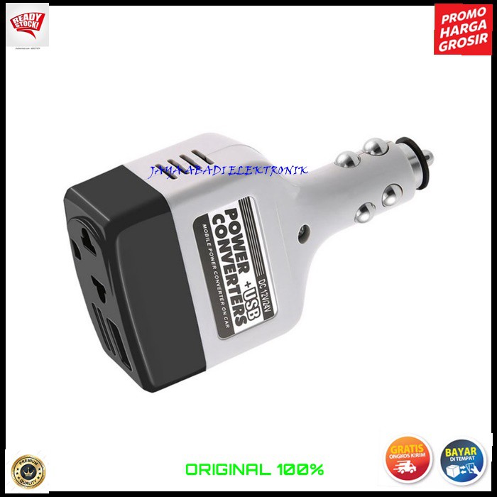 J385 POWER INVERTER USB AKI ACU DC TO AC LISTRIK ADAPTOR MOBIL CAR CHARGER W WATT ELEKTRONIK TEGANGAN CAS CASAN VOLT SETRUM SOCKET UNIVERSAL MULTI INDIKATOR STABLIZER LIGHTER VOLTAGE 220 12 V BISA UNTUK SEGALA JENIS MOBIL LEBIH SIMPLE